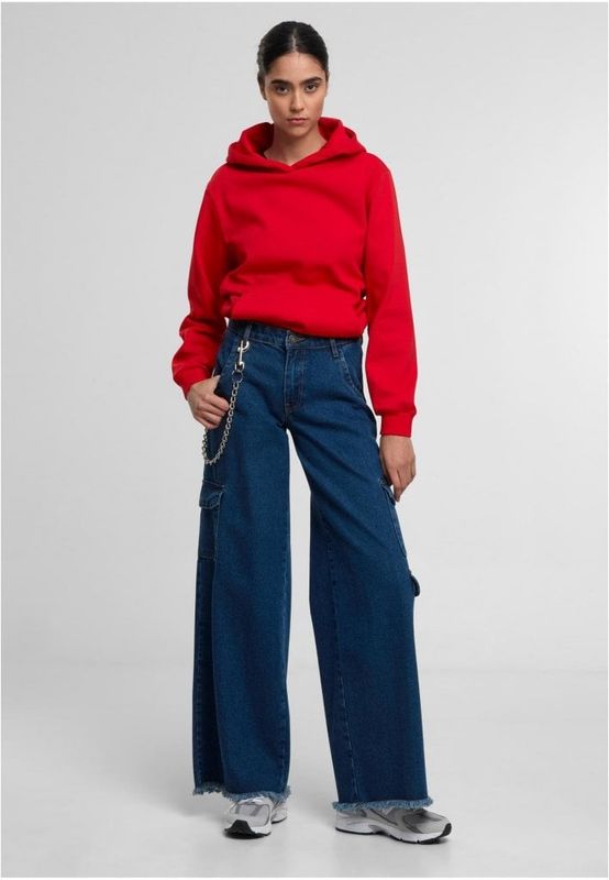 Ladies Loose Light Brushed Fleece Hoody