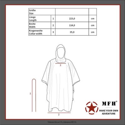 Poncho in camo print