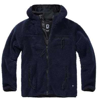 Navy teddy jacket hooded - men