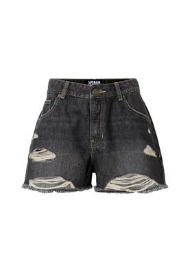 Shorts för dam med slitna partier – black washed (variant)