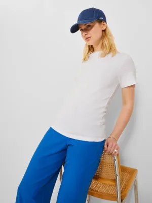 Tight fit rundhalsad T-shirt dam