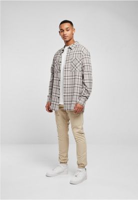 Long Oversized Grey Check Shirt