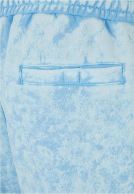 Light blue batik patterned terry shorts