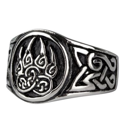 Signetring bears paw stainless steel