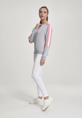 Grå sweatshirt med rosa arm dam