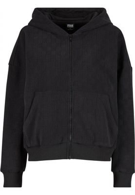 Ladies Jacquard Velvet Oversized Zip Hoody