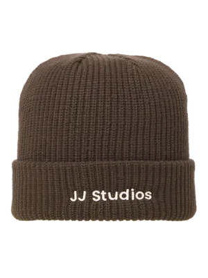 JJ Studios brun stickad mössa