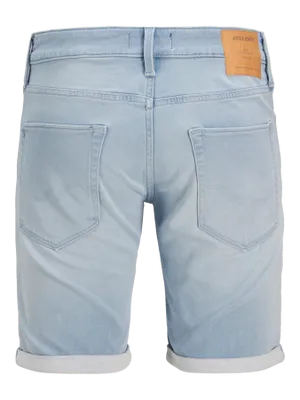 Ljusblå jeansshorts herr – regular fit med stretch