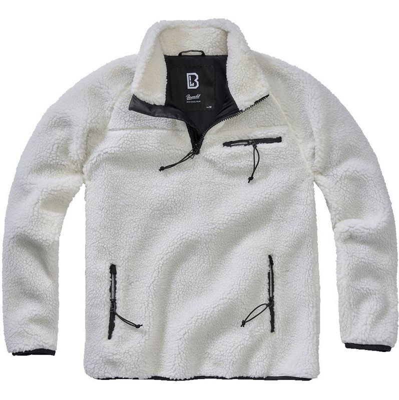 White fleece jacket teddy pullover