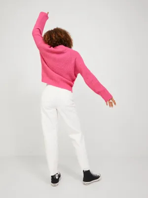 Mysig ribbstickad crew neck tröja JJXX