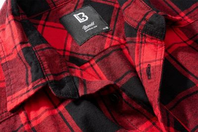 Short-sleeved flannel shirt red/black