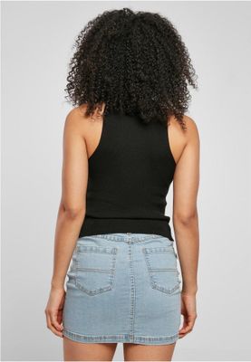 Ladies Short Rib Knit Turtleneck Top
