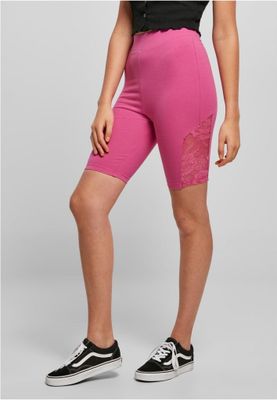 Short cycling pants with lace and high waist