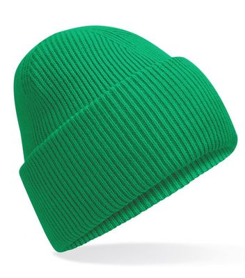 Klassisk strikbeanie med dyb skygge