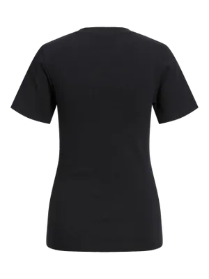 Tight fit rundhalsad T-shirt dam