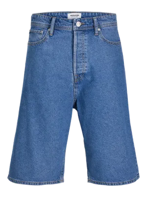 Klassiska jeansshorts herr – hög midja blå
