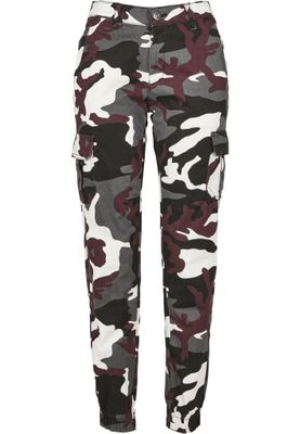 Camo byxa med hög midja och benficka dam