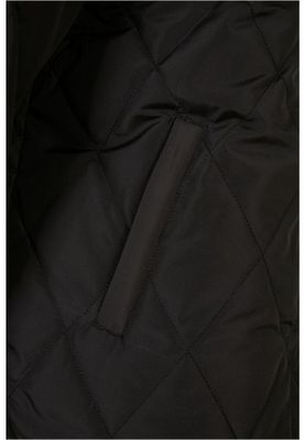 Ladies Oversized Diamond Quilted Hooded Coat
