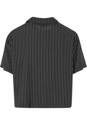 Skjorta för dam med vita ränder– black/white