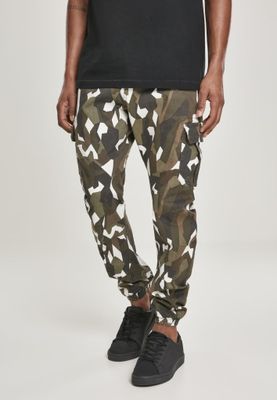 Geometric camo cargo pants