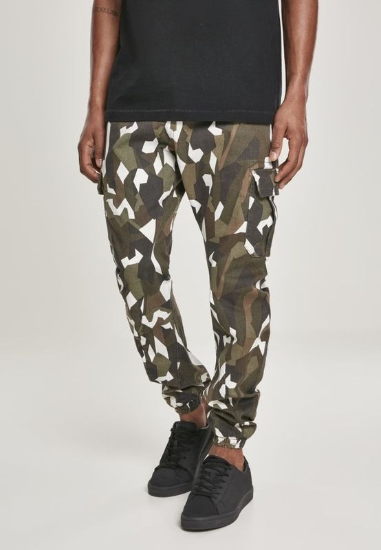 Geometriske camo cargo bukser