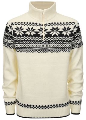 Norwegian knitted pullover - white/black