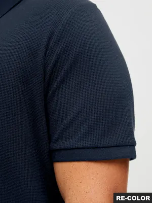 Mörkblå plus size pikétröja herr – Jack & Jones