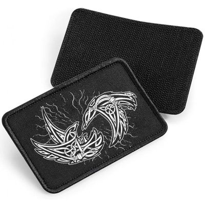 Ravens of odin - fabric patch with Velcro