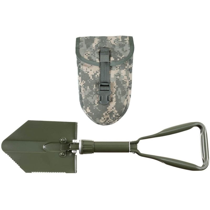 Foldable spade 3-part od green with case