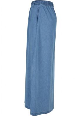 Long thin denim skirt