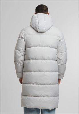 Ljusgrå lång pufferjacka herr