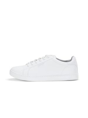 White leather-like sneakers