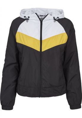 Three-color windbreaker with hood lady