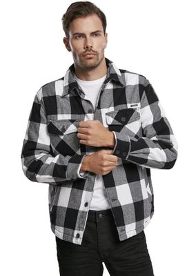 White/black flannel jacket for men