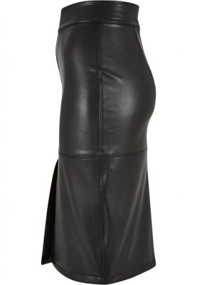 Women's synthetic leather pencil skirt