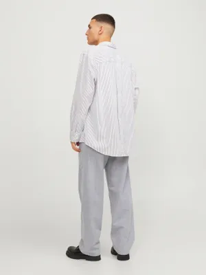 Grå baggy jeans med twillväv-struktur - ALEX