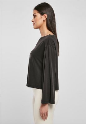 Ladies Short Modal Bateau Necklinie Longsleeve