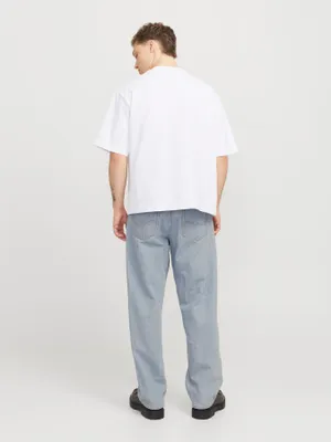 Ljusblå baggy fit jeans med twillväv-struktur - ALEX