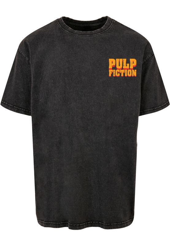 Pulp Fiction logotyp bröst och collage bak Pulp Fiction Stills Oversize Tee T-shirt – svart