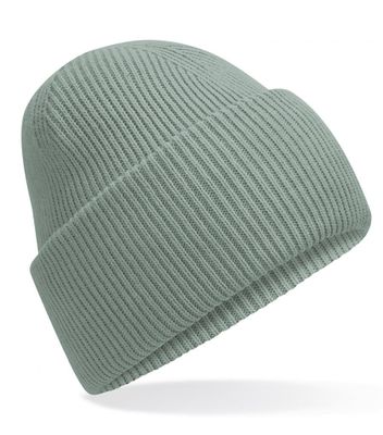 Klassisk strikbeanie med dyb skygge