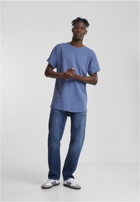 Long Shaped Turnup Tee Vintage Blue