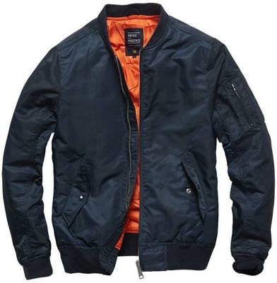 Dark blue bomber jacket men