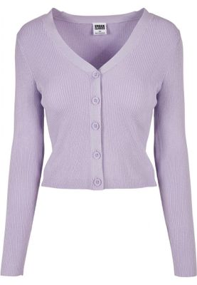 Ladies Short Rib Knit Cardigan