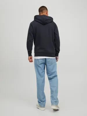 Avslappnad Hoodie Med Dragkedja