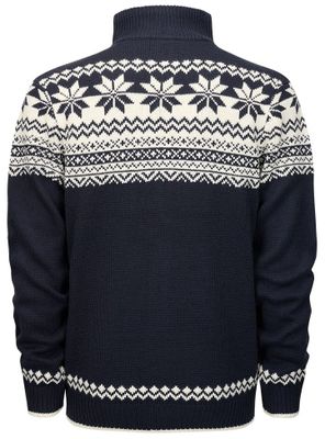 Norwegian knitted sweater - navy/white