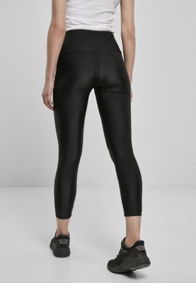 Sort ribbet leggings