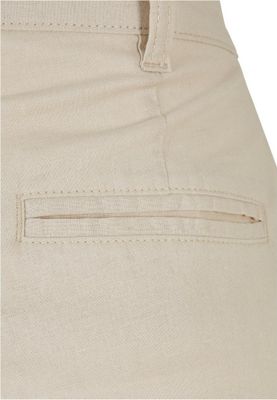Mixed linen trousers with high waist for women