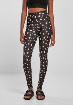 Black daisy leggings