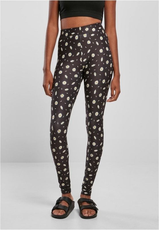 Black daisy leggings