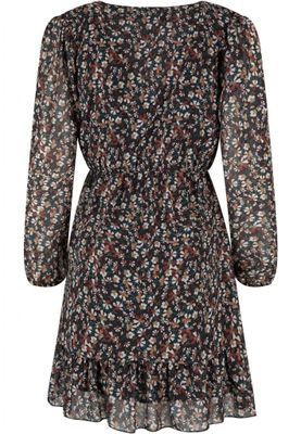 V-neck chiffon dress with floral pattern